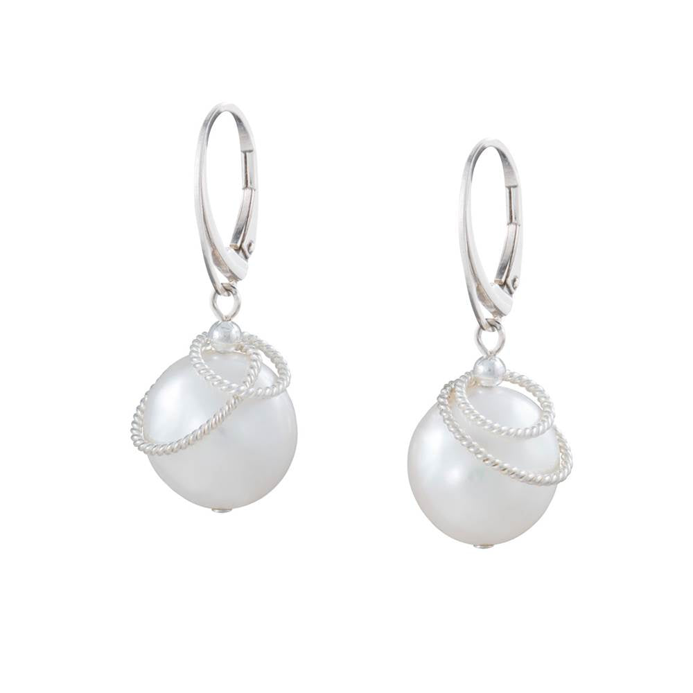 Classic Coin Freshwater Pearl Earrings by Naomi Jewelry