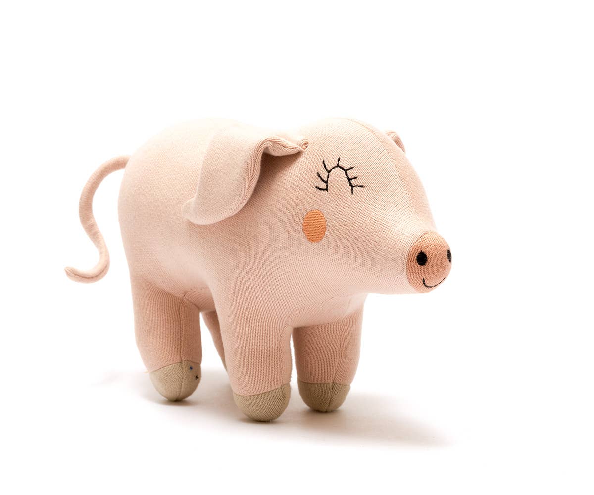 Pig Plush Toy in Pink Organic Cotton by Best Years