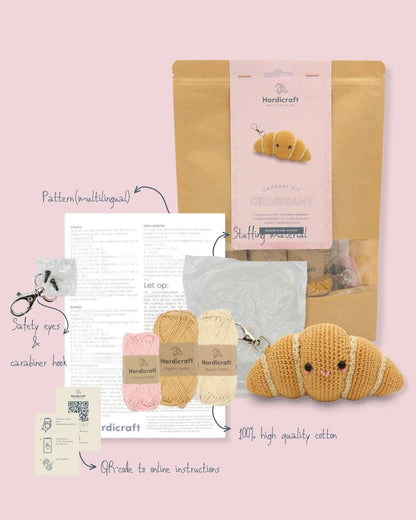 Croissant Bag Charm Crochet Kit from Hardicraft