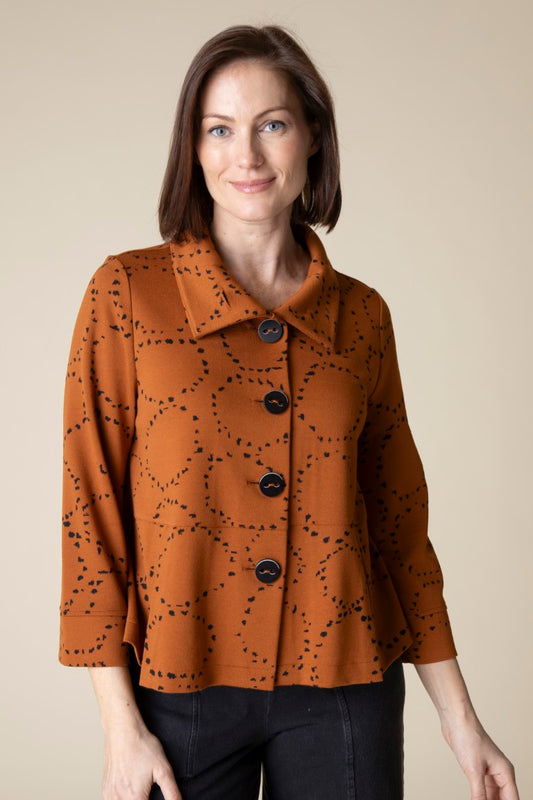 Circle Knit Jacquard Retro Jacket in Ginger by Habitat Clothing