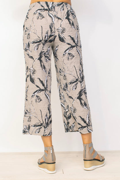 Puckerweave Floral Flood Pant in Taupe by Habitat Clothing