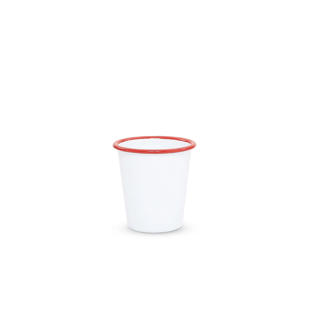 Red Rim 10 oz Short Tumbler Enamelware by Crow Canyon Home - Maine Yarn & Fiber Supply