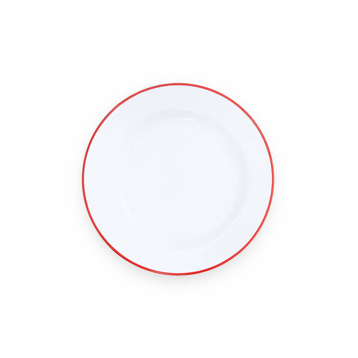 Red Rim Dinner Plate Enamelware by Crow Canyon Home - Maine Yarn & Fiber Supply