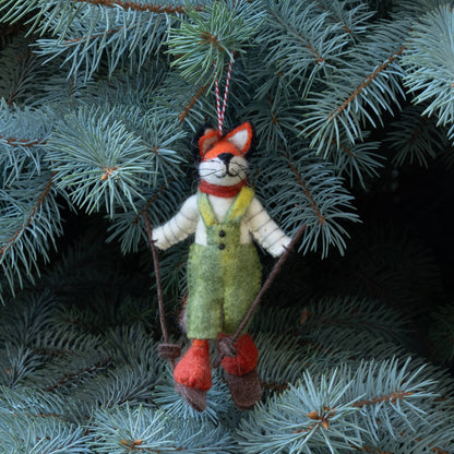 Assorted Fox on Skis Ornament from The Winding Road