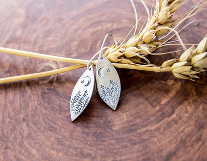 Trees at Night Sterling Silver Earrings by Sprig & Sparrow Jewelry