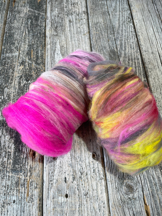 Hand-Dyed and Carded Merino Batts 4.06oz