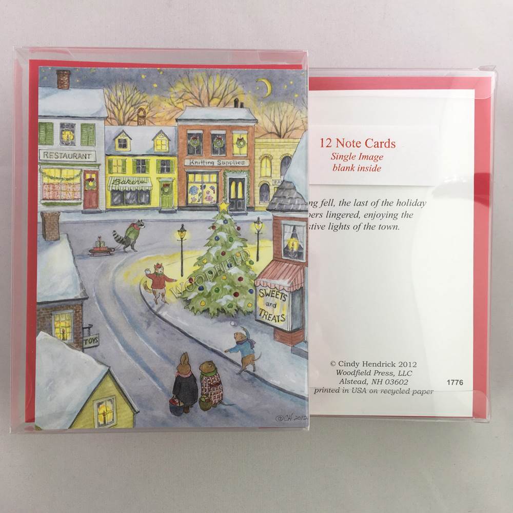 Town - Boxed Set of 12 Greeting Cards by Woodfield Press