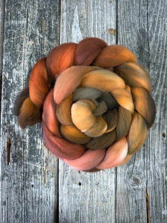 Hand Dyed by Bristol Ivy Merino Top Braid ~6oz