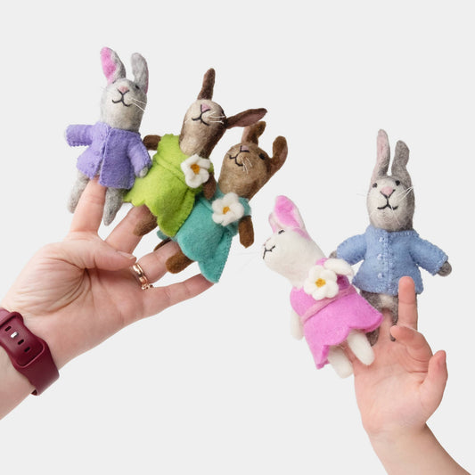 Bunny Felt Finger Puppets by The Winding Road