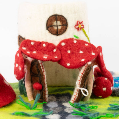 Magic Mushroom Felt Fairy PlayHouse for Finger Puppets from The Winding Road