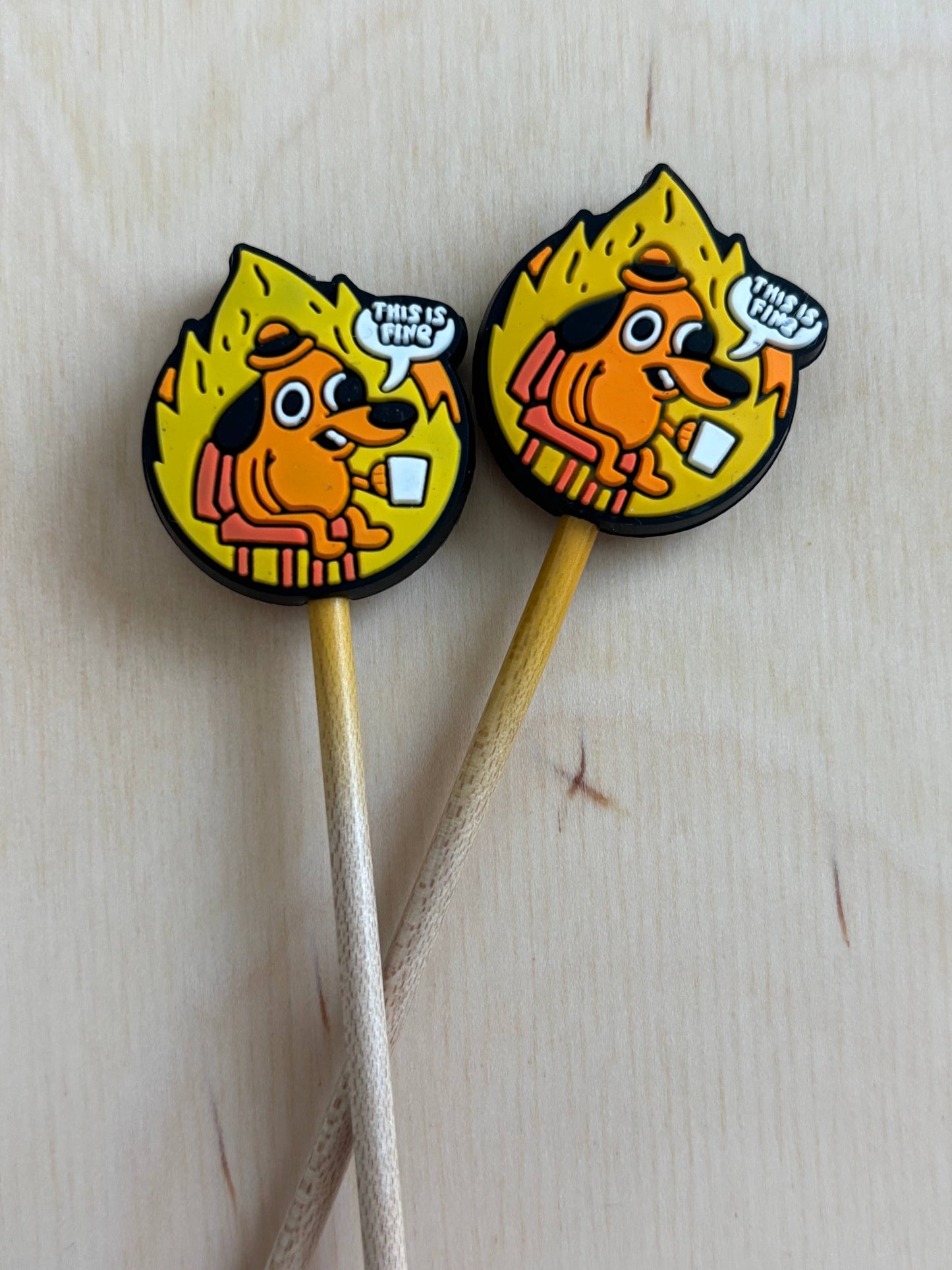 This is fine meme Stitch Stoppers from Comma Craft Co - Maine Yarn & Fiber Supply
