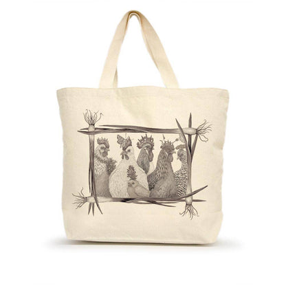 Party at the Coop Large Tote (with Border) from Eric and Christopher