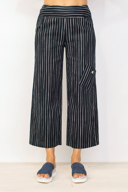 Linen Stripe Dash Flood Pocket Pant by Habitat Clothing