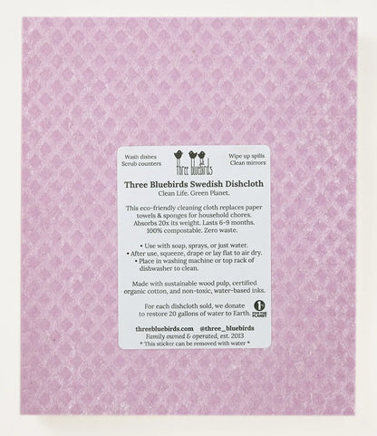 Daisies on Rose - Swedish Dishcloths by Three Blue Birds