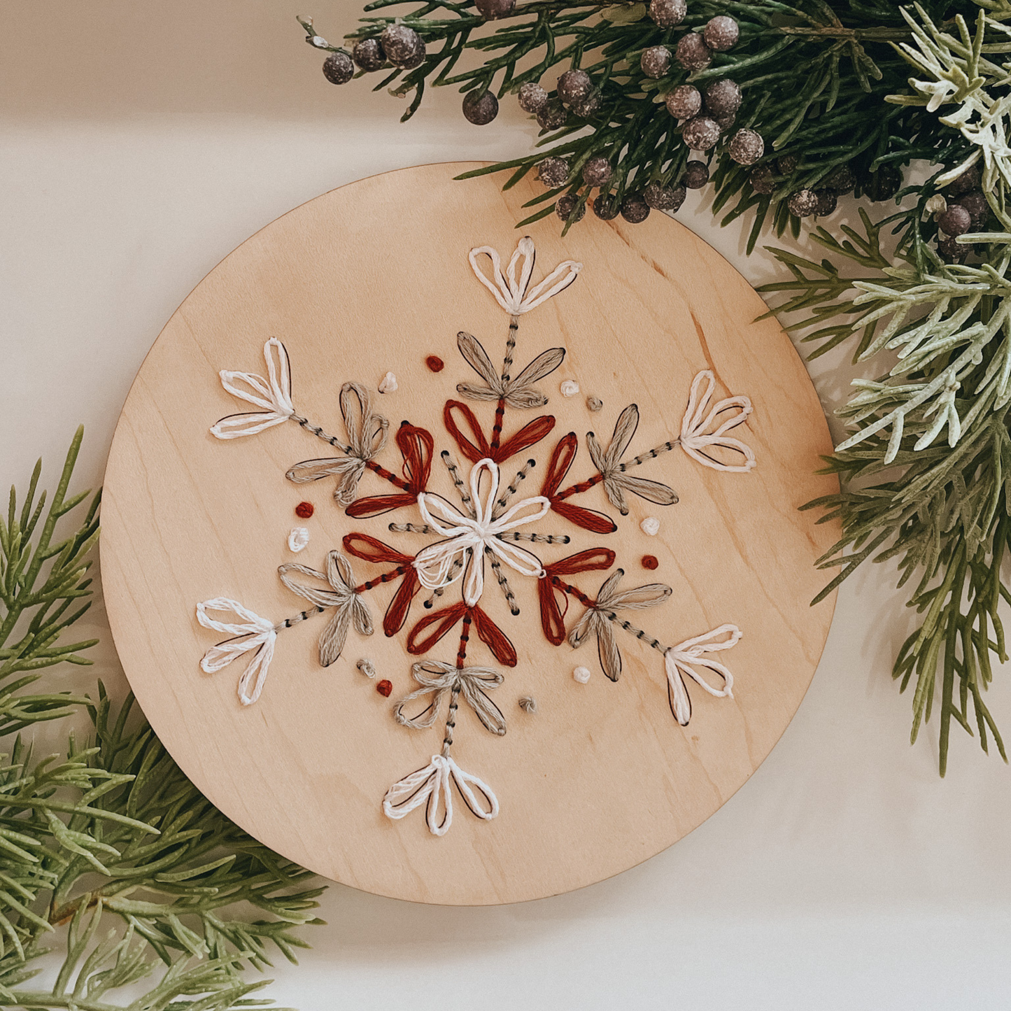 Loopy Snowflake Embroidery DIY Kit by The HNB House
