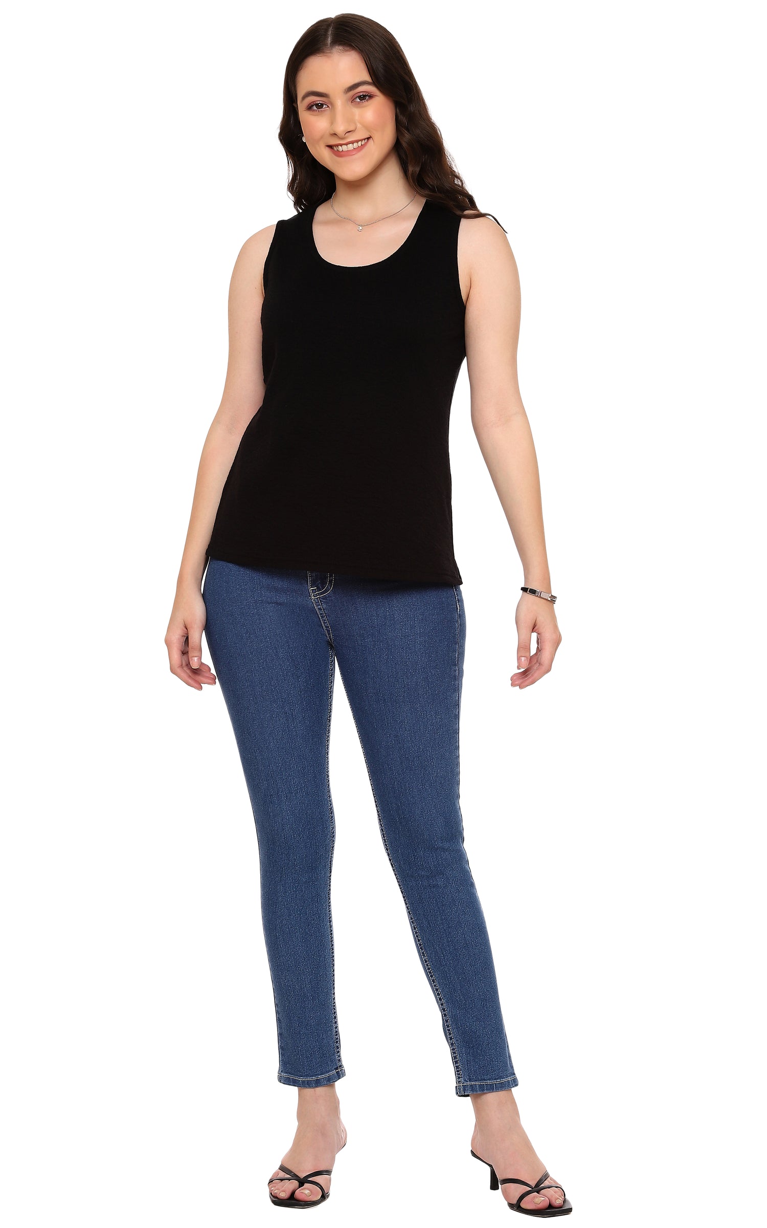 Frida Tank in Black by Parsley & Sage - Maine Yarn & Fiber Supply