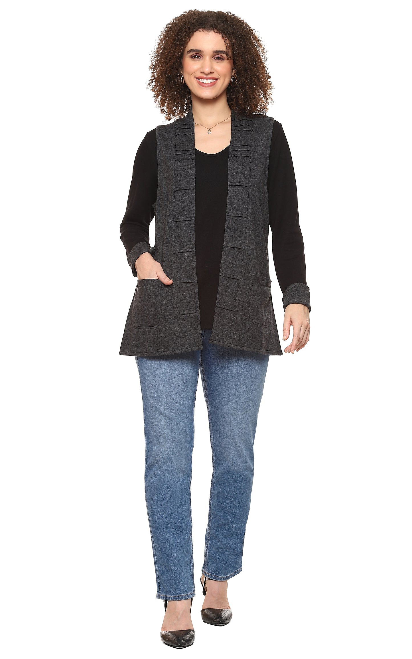 Marlowe Reversible Vest in Charcoal by Parsley & Sage