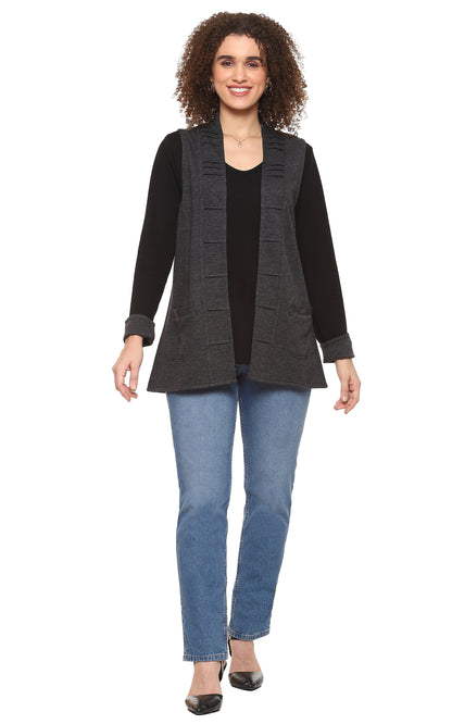 Marlowe Reversible Vest in Charcoal by Parsley & Sage