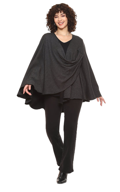 Marlowe Reversible Wrap in Charcoal by Parsley & Sage