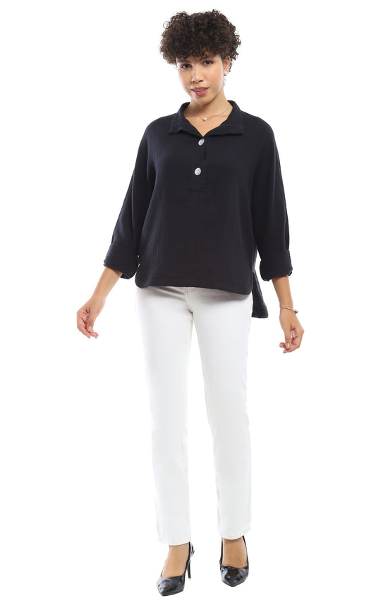 High-lo Shawn Top in Black by Parsley & Sage