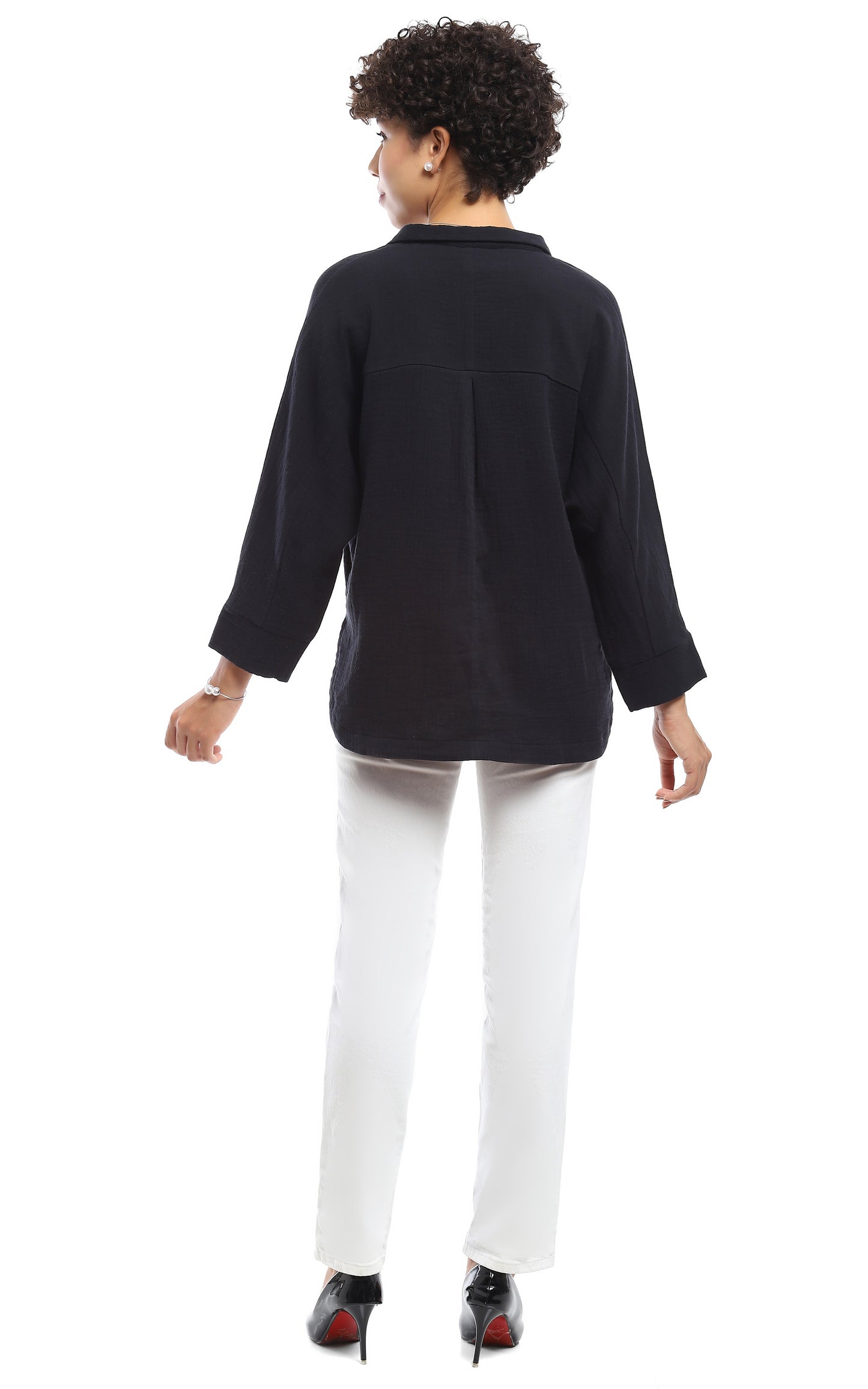 High-lo Shawn Top in Black by Parsley & Sage