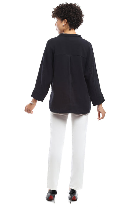 High-lo Shawn Top in Black by Parsley & Sage