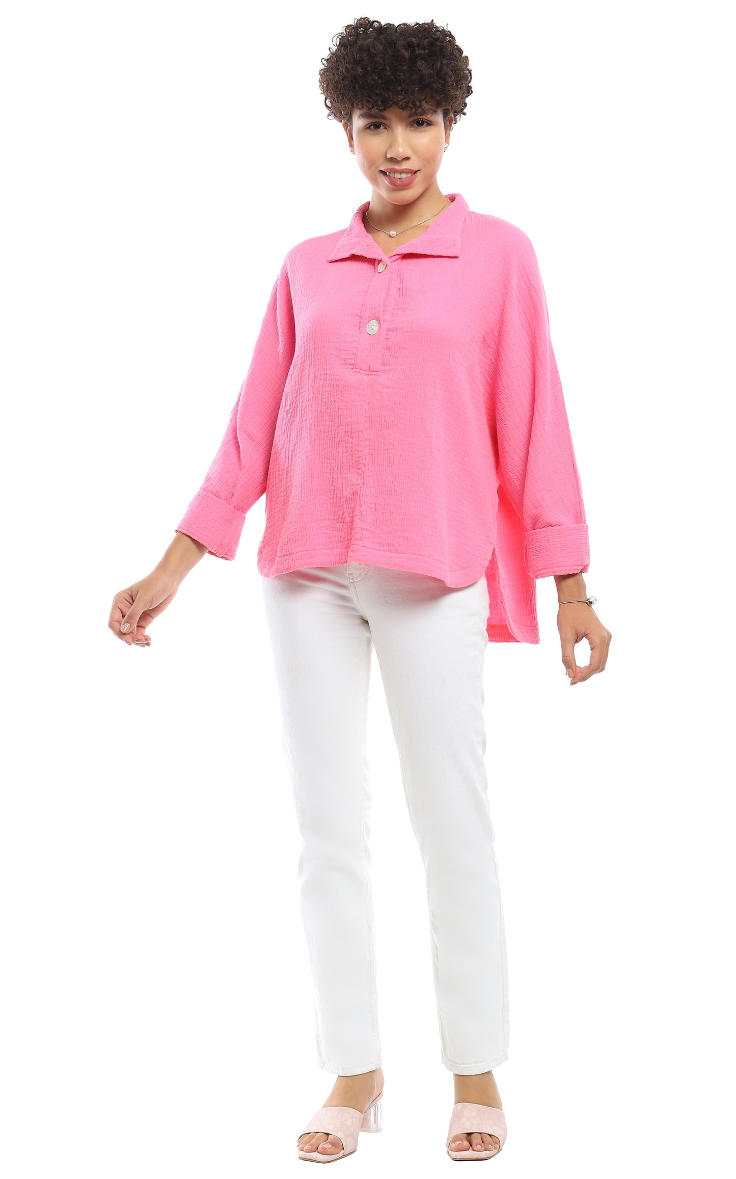 Shawn High-Lo Top in Pink by Parsley & Sage