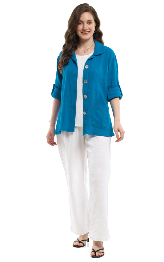 Shawn Jacket in Island Blue by Parsley & Sage