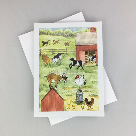 Farm Frolic - Greeting Card by Woodfield Press