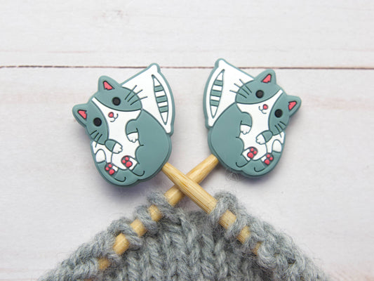Sleepy Cat Stitch Stoppers from Fox & Pine Stitches