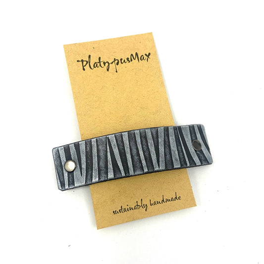 Zebra Stripes Leather Hair Clip by PlatypusMax