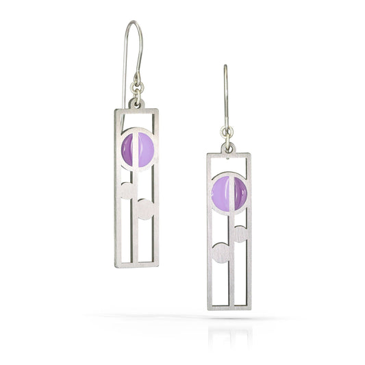 Mackintosh Earrings in Purple by Spark Metal Studio