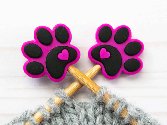 Fuchsia Paw Stitch Stoppers from Fox & Pine Stitches