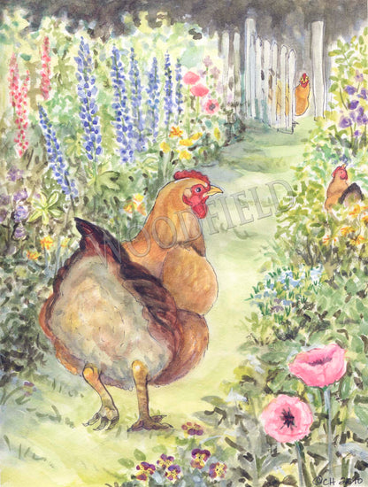 Garden Hen - Greeting Card by Woodfield Press