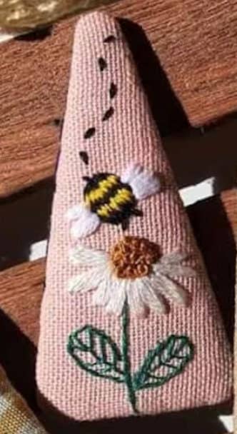 Daisy & Bee Embroidered Hair Barrette from Quince Fables