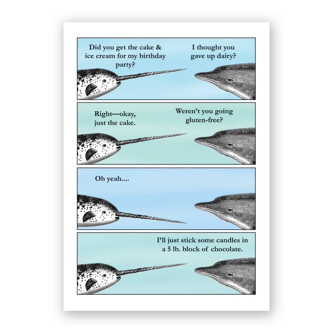 Narwhal - Birthday Greeting Card by The Mincing Mockingbird - Maine Yarn & Fiber Supply