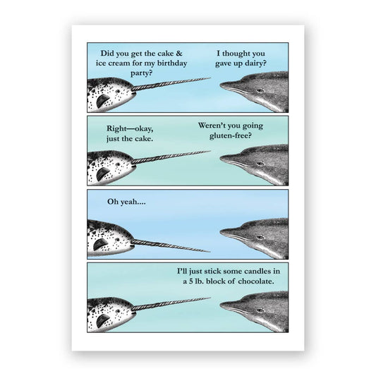 Narwhal - Birthday Greeting Card by The Mincing Mockingbird - Maine Yarn & Fiber Supply