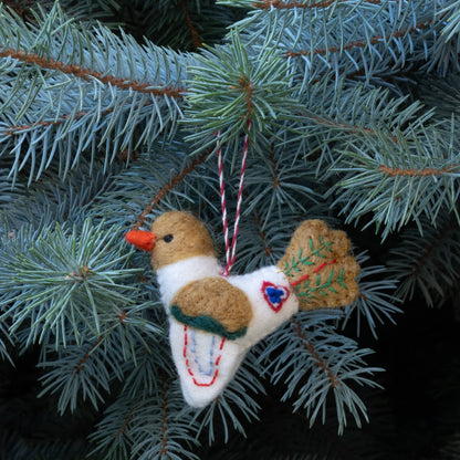 Embroidered Felt Bird Ornaments from The Winding Road