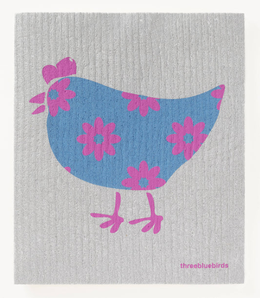 Hilda on Grey - Swedish Dishcloths by Three Blue Birds