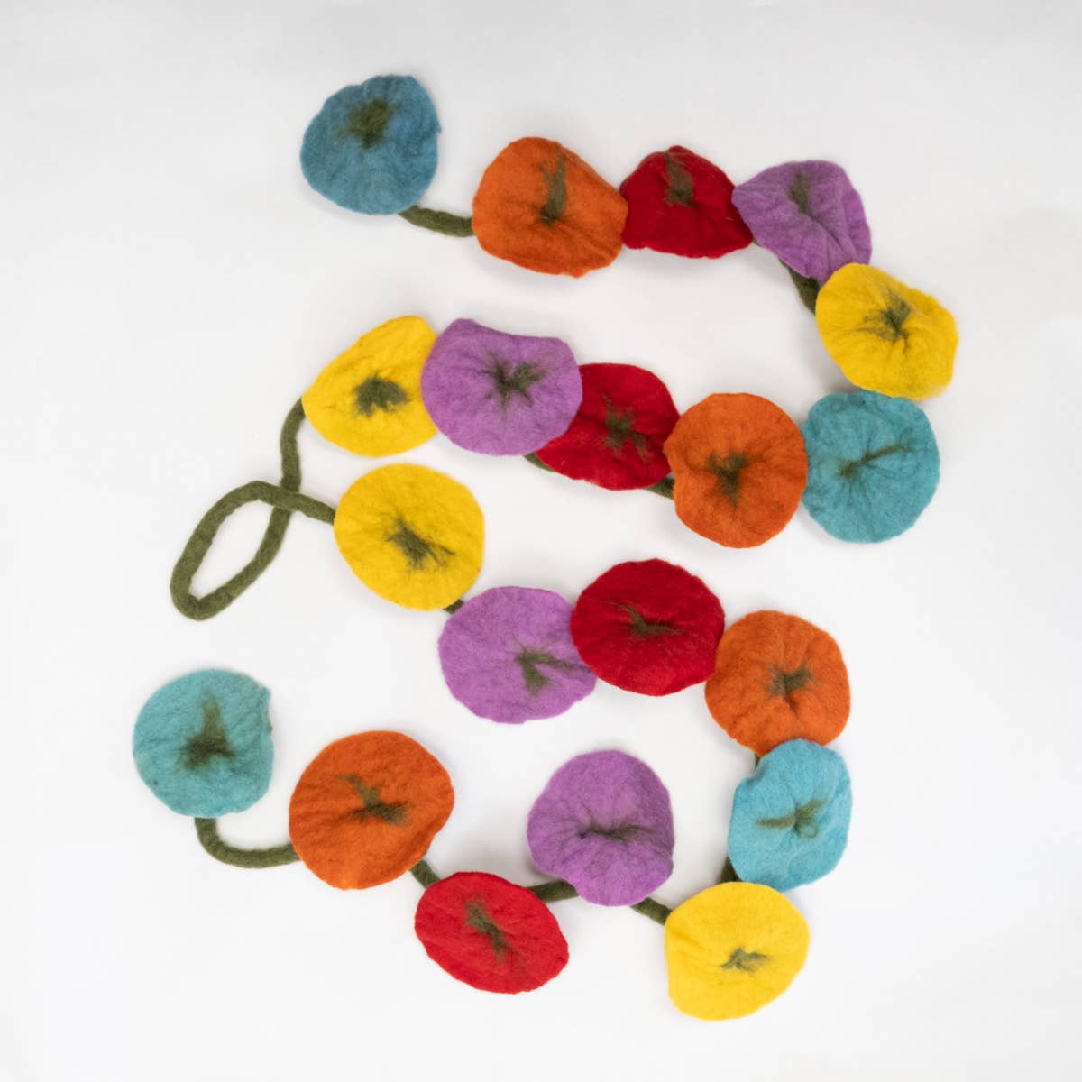 Multicolor - Felt Flower Vine Garland by The Winding Road - Maine Yarn & Fiber Supply