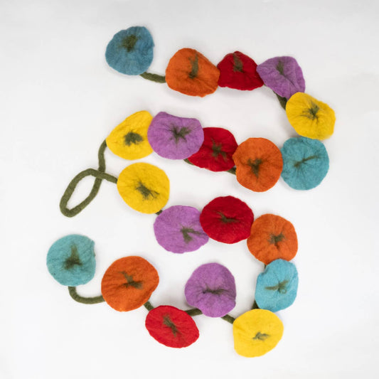 Multicolor - Felt Flower Vine Garland by The Winding Road - Maine Yarn & Fiber Supply