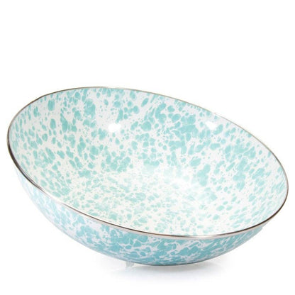 Sea Glass Splatter Golden Rabbit Catering Bowl Enamelware by Crow Canyon Home - Maine Yarn & Fiber Supply