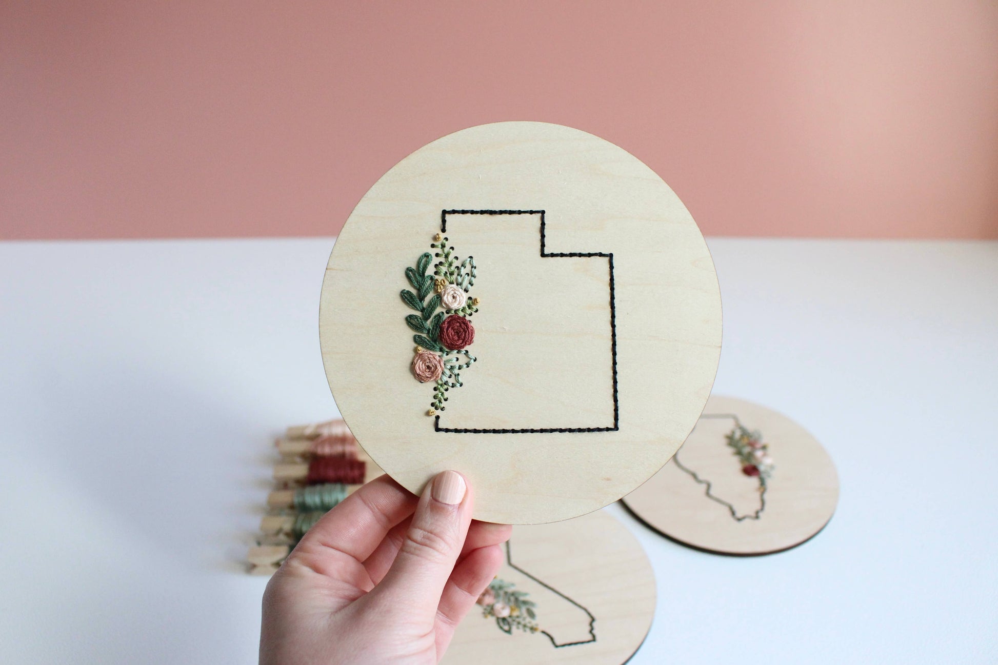 Floral State of Maine DIY Embroidery Kit by The HNB House - Maine Yarn & Fiber Supply
