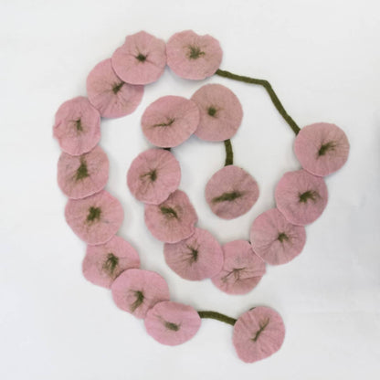 Pink - Felt Flower Vine Garland by The Winding Road - Maine Yarn & Fiber Supply