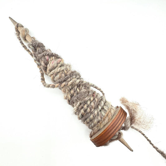 Bottom Whorl Supported Spindle in Baltic Birch by Art by Erica H & Rebel Stitchers - Maine Yarn & Fiber Supply