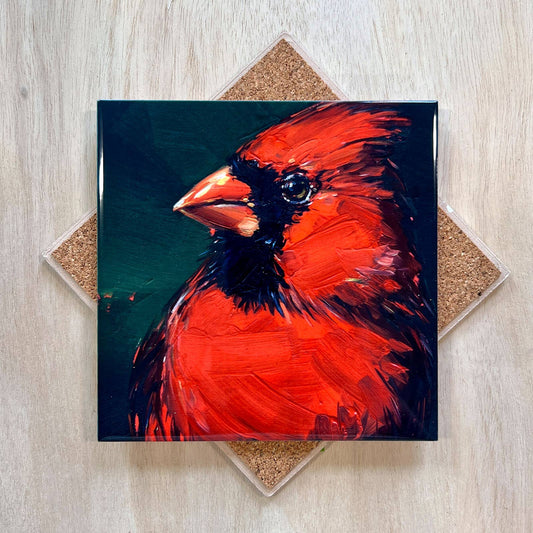 Cardinal Portrait Trivet by Art by Alyssa - Maine Yarn & Fiber Supply
