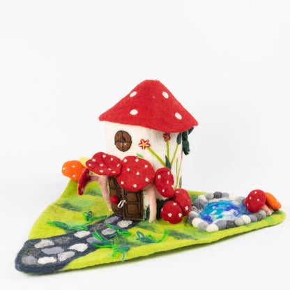 Magic Mushroom Felt Fairy PlayHouse for Finger Puppets from The Winding Road