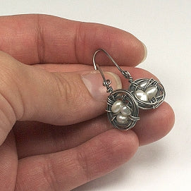 Dove Nest Pearl and Sterling Silver Earrings by Sprig & Sparrow Jewelry