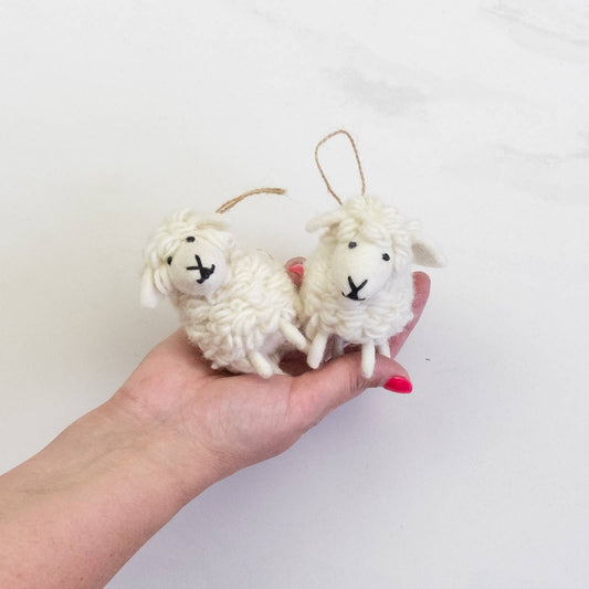 White Sheep Holiday Ornaments by The Winding Road