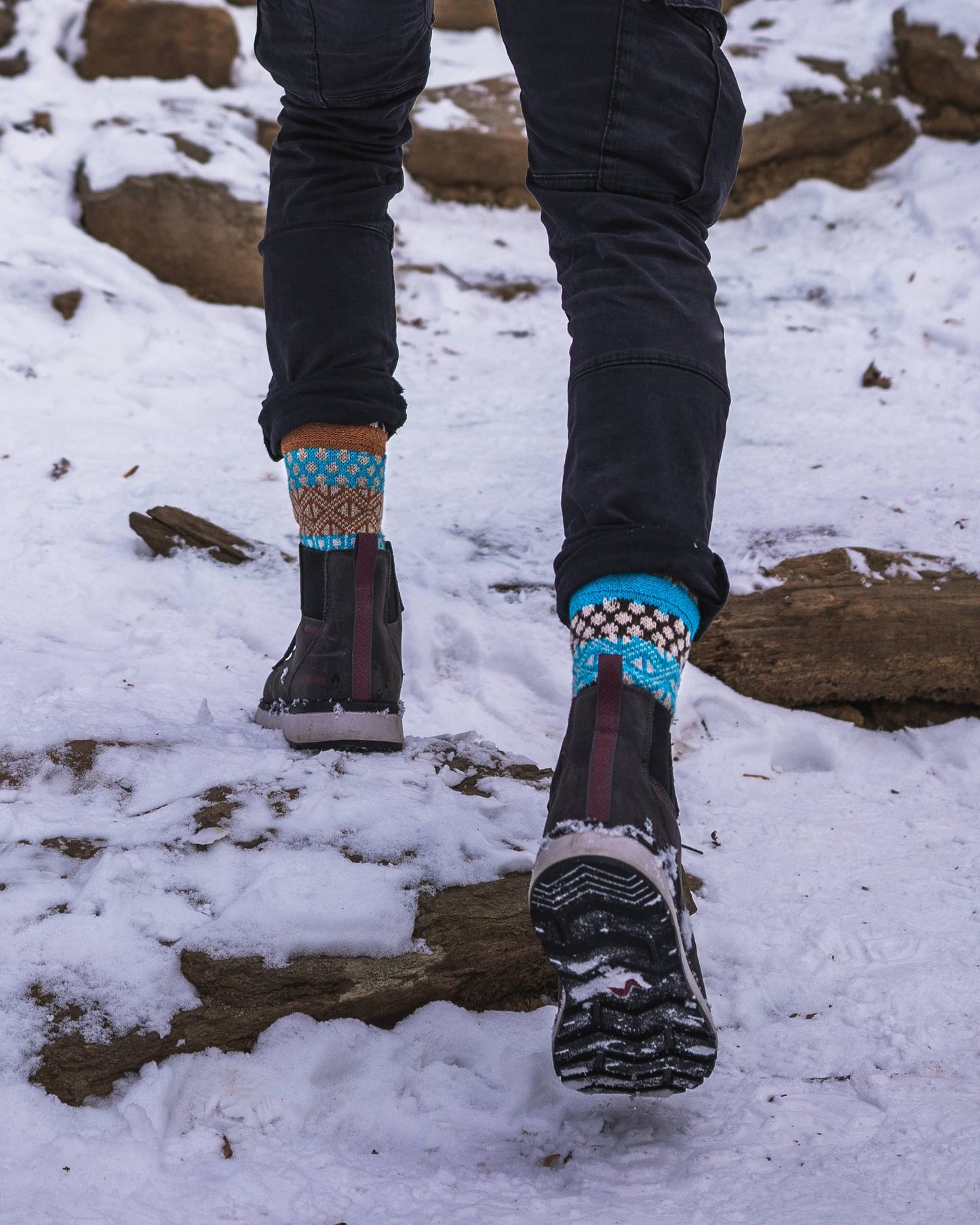 Walnut Wool/Cotton Crew Socks by Solmate Socks